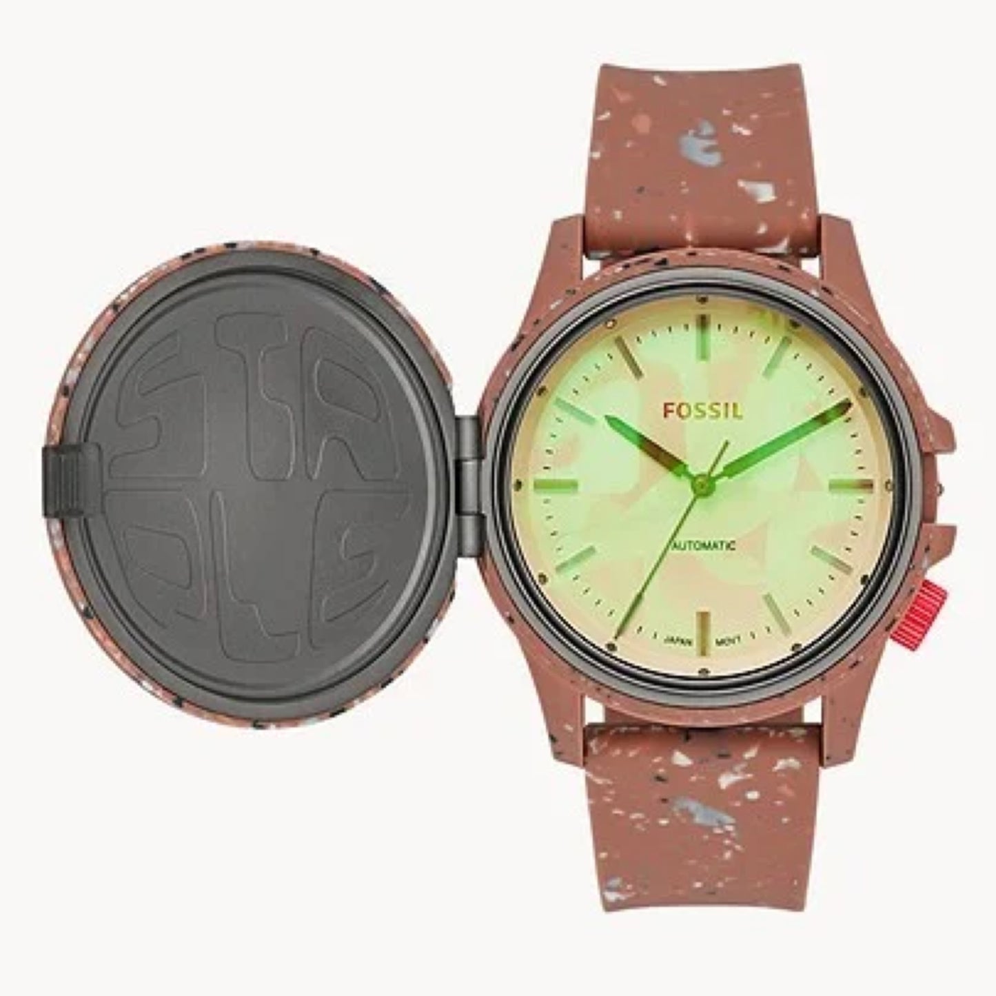 Staple X Fossil Limited Edition Nate Sundial Terra Cotta Silicone Watch