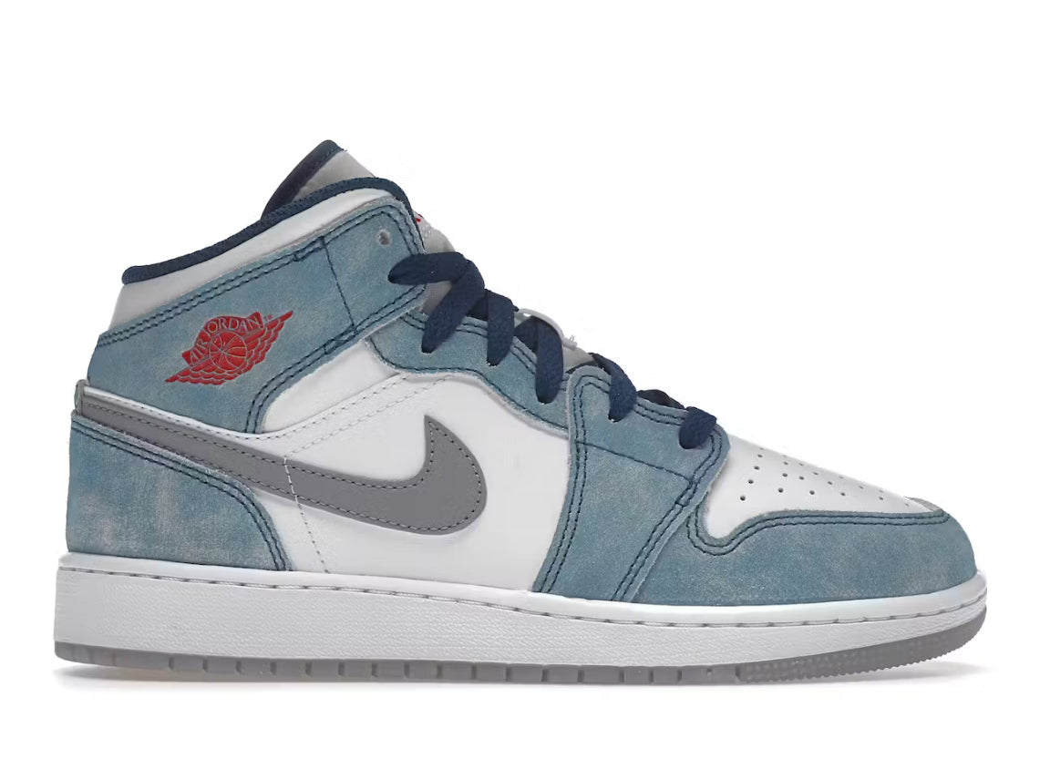 Air Jordan 1 Mid French Blue Light Steel (GS)