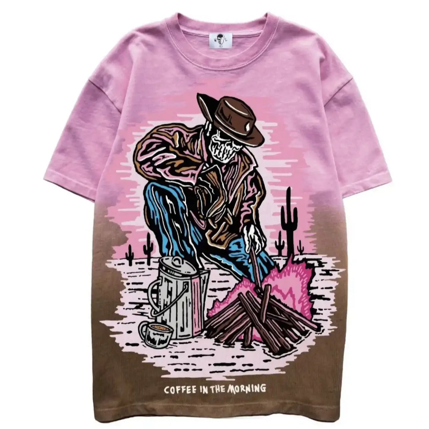 Warren Lotas Coffee in the Morning Tee - Pink