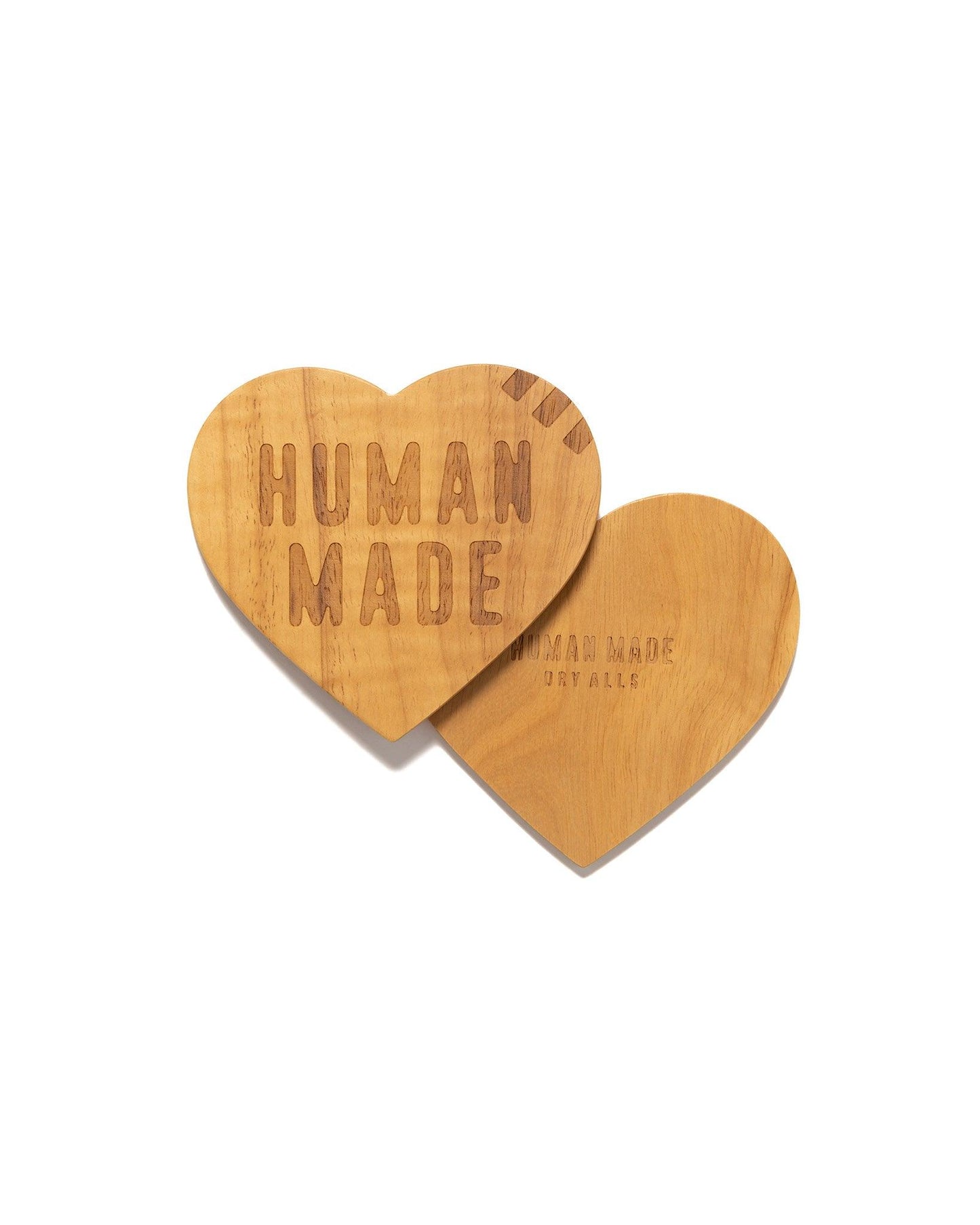 Human Made Heart Wood Coaster Set