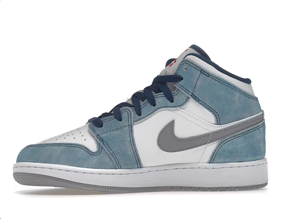 Air Jordan 1 Mid French Blue Light Steel (GS)