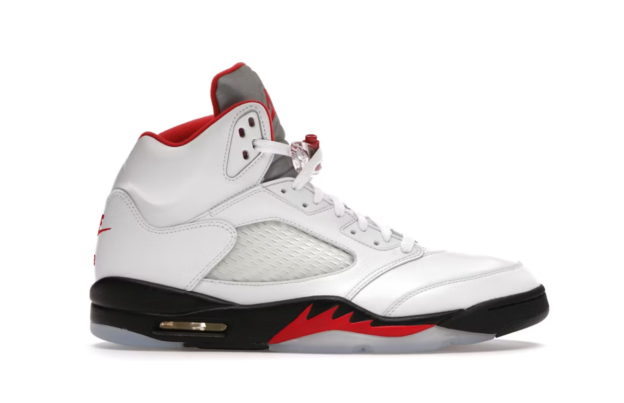 Jordan 5 Retro Fire Red Silver Tongue