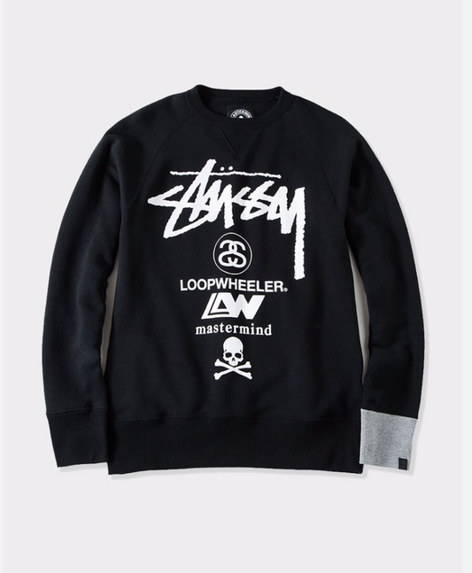 Stussy x Mastermind Japan x Loopwheeler Crewneck Black